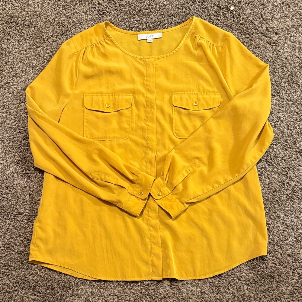 LOFT Mustard Yellow Blouse